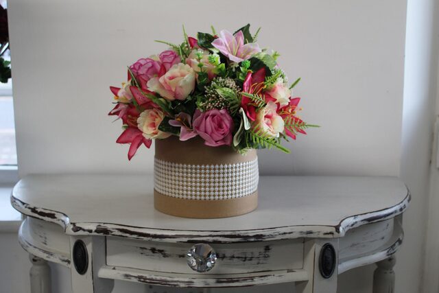 Blush Elegance Hat Box Arrangement